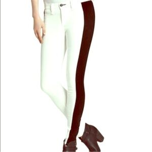RAG & BONE DRE BLACK STRIPE OFF-WHITE STRETCH DENIM JEANS 30
